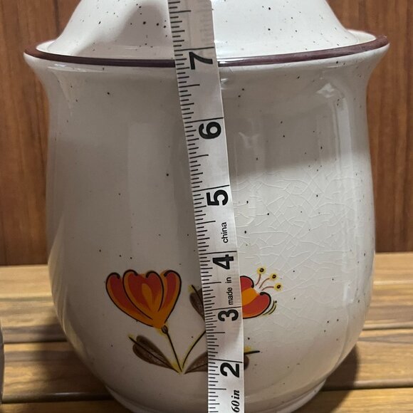(VK)Vintage 1970s Valencia Poppy Stoneware Canisters (2) - Picture 8 of 9